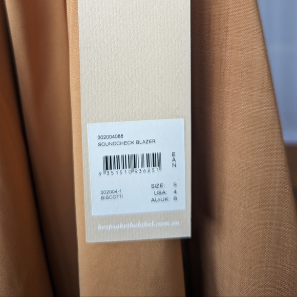 NWT Fall Soundcheck Blazer in Beige - Keepsake The Label | US 4 Small - Picture 5 of 5